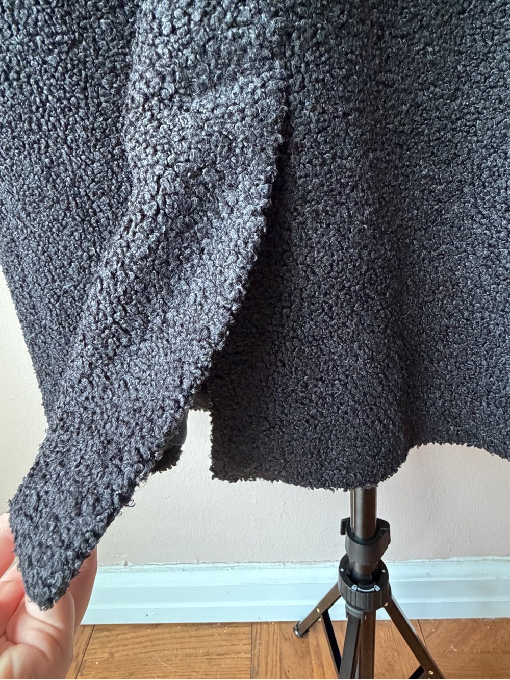 Marine Layer Colette Faux Shearling Longline Oversized Coat Black Size Large - Picture 6 of 10
